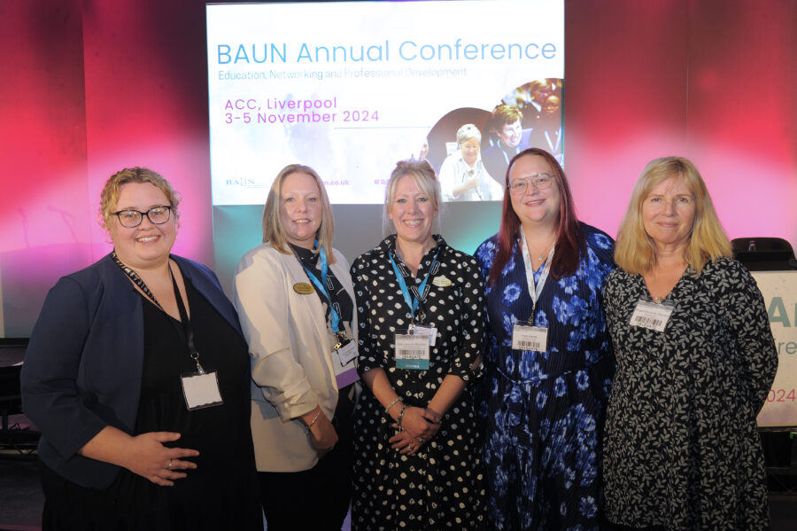 BAUN 2024 Conference Liverpool Kelly Leonard BAUN Secretary, with BAUN President Emma Chappel and others.